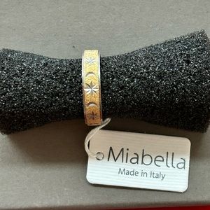 Moon & Stars engraved gold plated ring